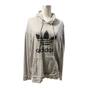 Adidas Women’s Gray  and‎ Black Trefoil Hoodie Size  Large